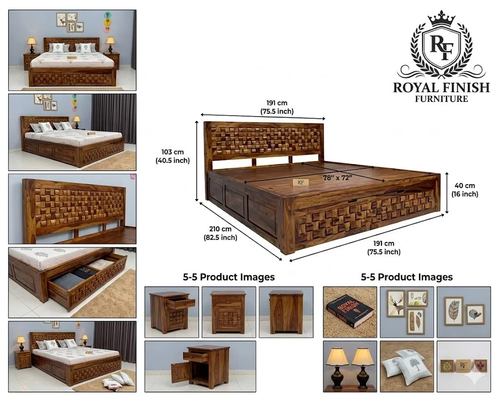 Niwar Royal Double Bed — Niwar Marriage Set