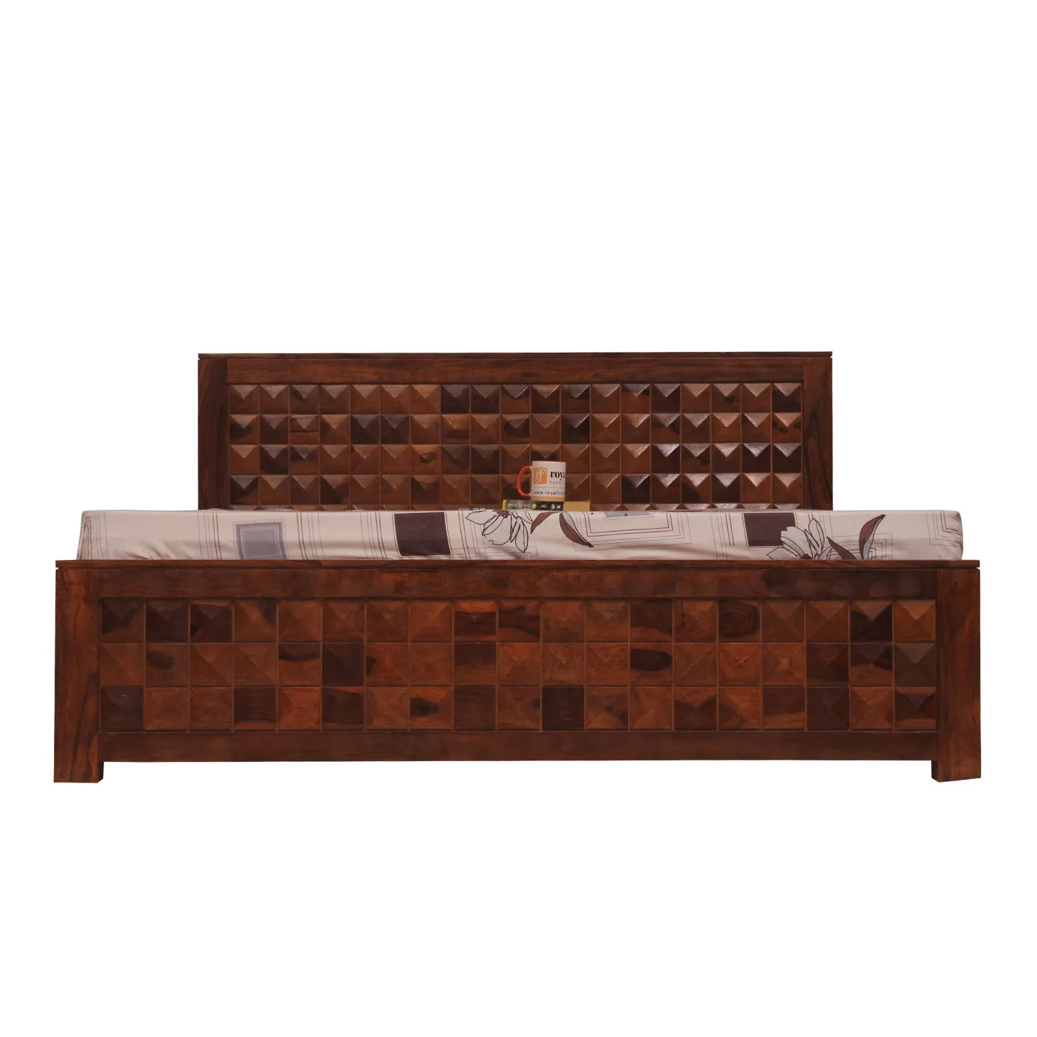 Royal Finish Corundum King Without Storage Bed In Solid Sheesham Wood sheesham wood bed image 10