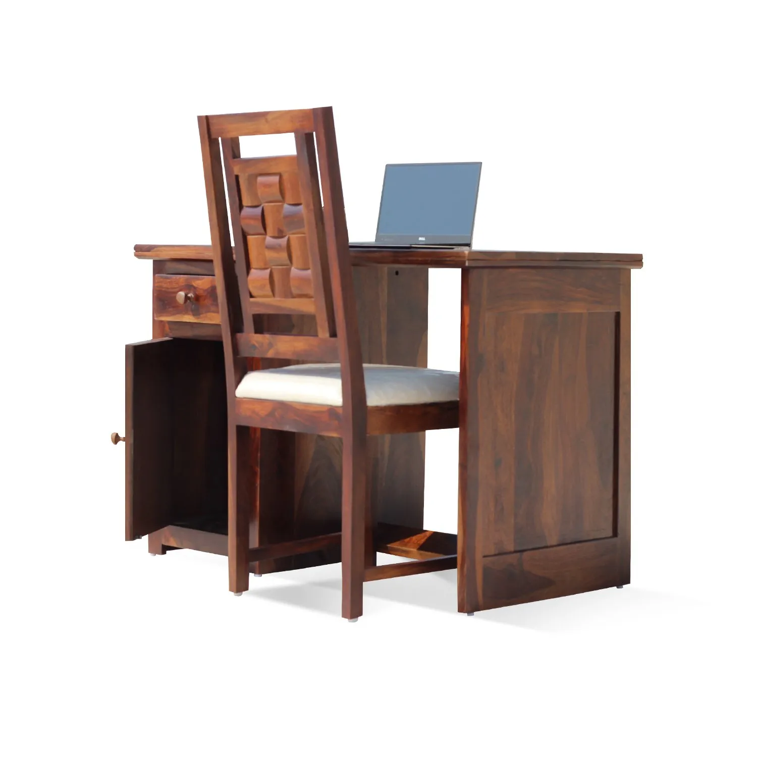 Royal Finish Nivora CT Cum Study Table & Chair in Sheesham Wood wooden study table image 4