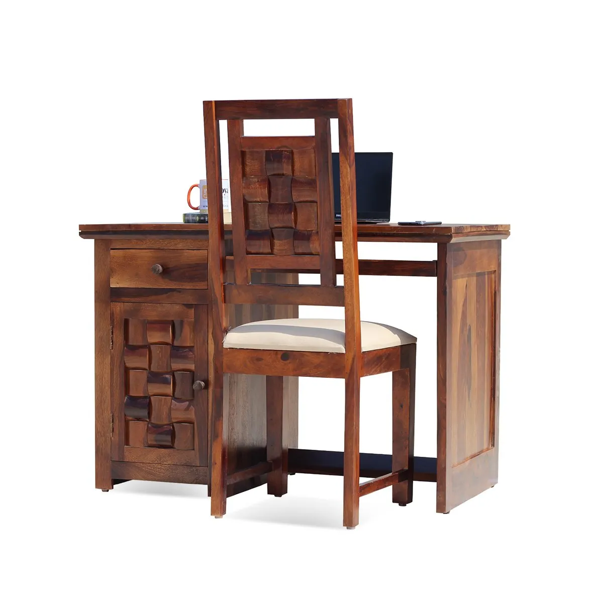 Royal Finish Nivora CT with Keyboard tray Study Table & Chair in Sheesham Wood wooden study table image 5