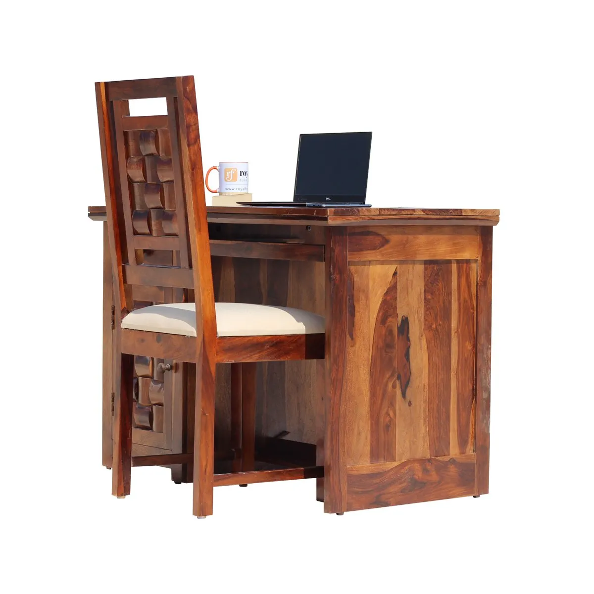 Royal Finish Nivora CT with Keyboard tray Study Table & Chair in Sheesham Wood wooden study table image 6