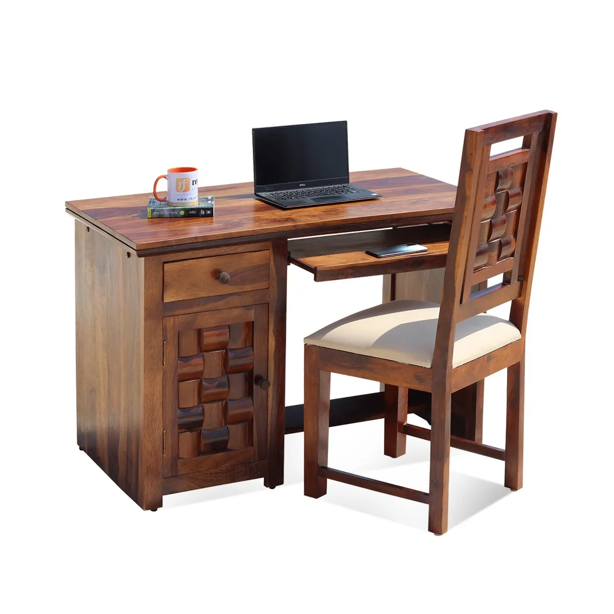 Royal Finish Nivora CT with Keyboard tray Study Table & Chair in Sheesham Wood wooden study table image 7