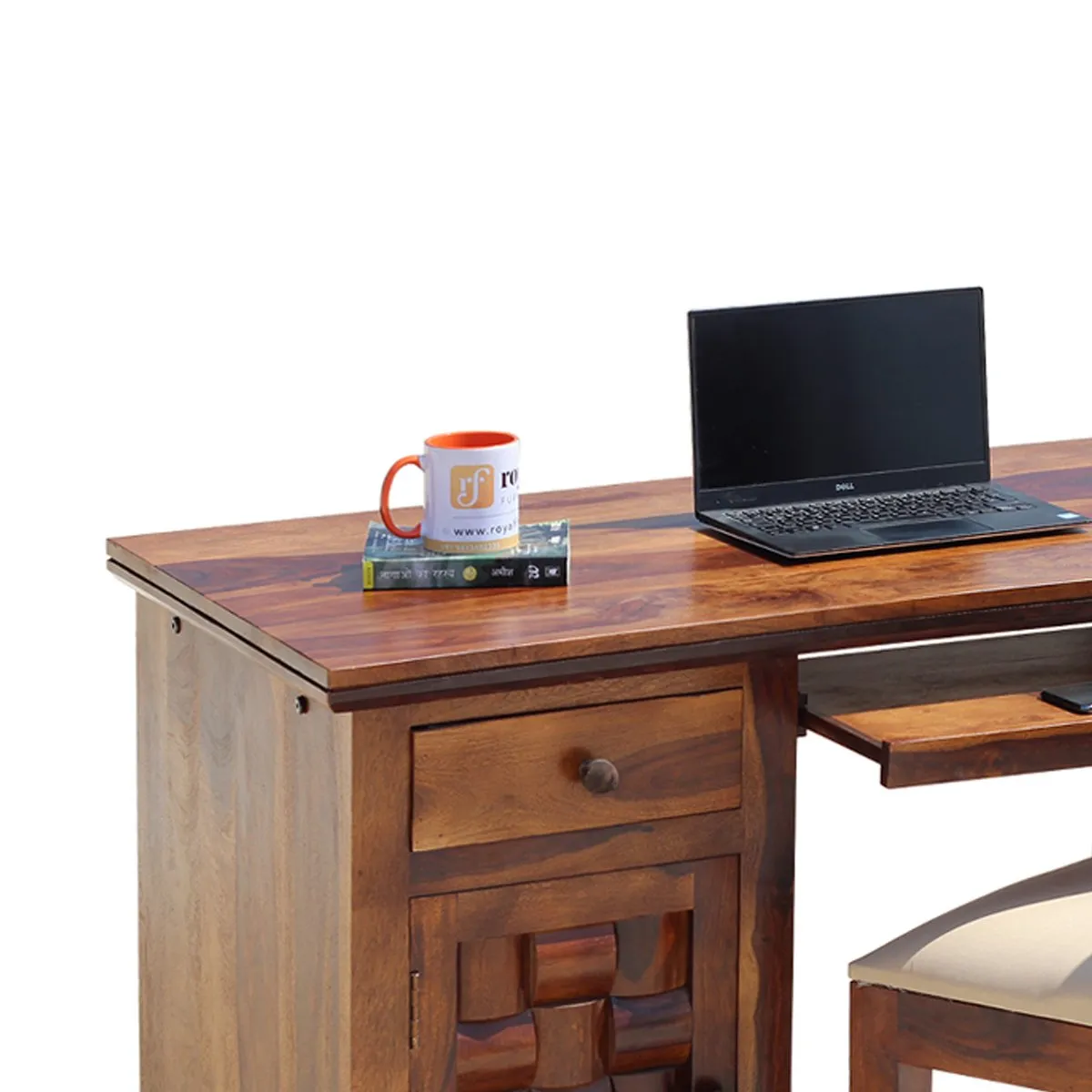 Royal Finish Nivora CT with Keyboard tray Study Table & Chair in Sheesham Wood wooden study table image 10