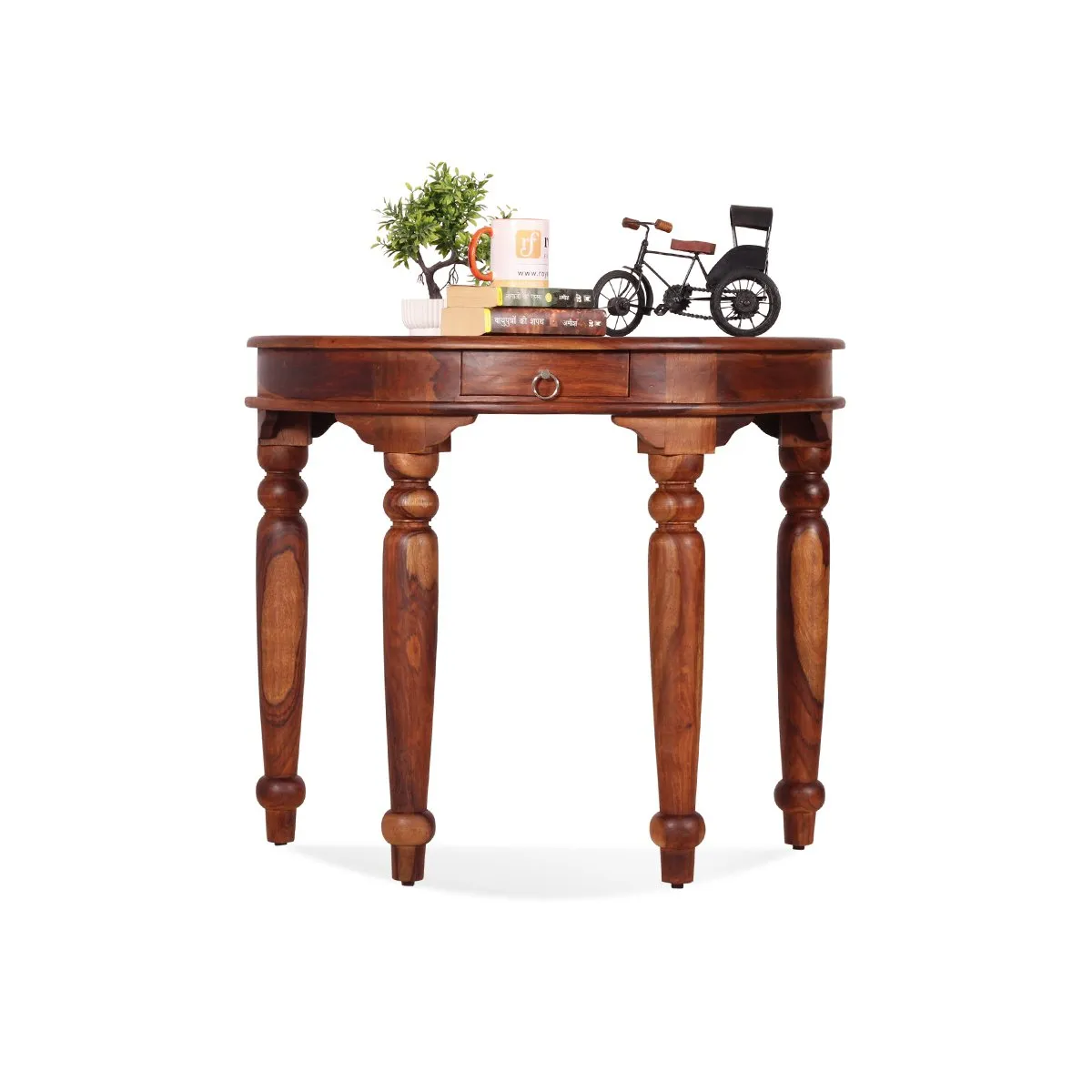 Royal Finish Crescent Console table in Natural Colour in Sheesham Wood sheesham wood furniture image 4