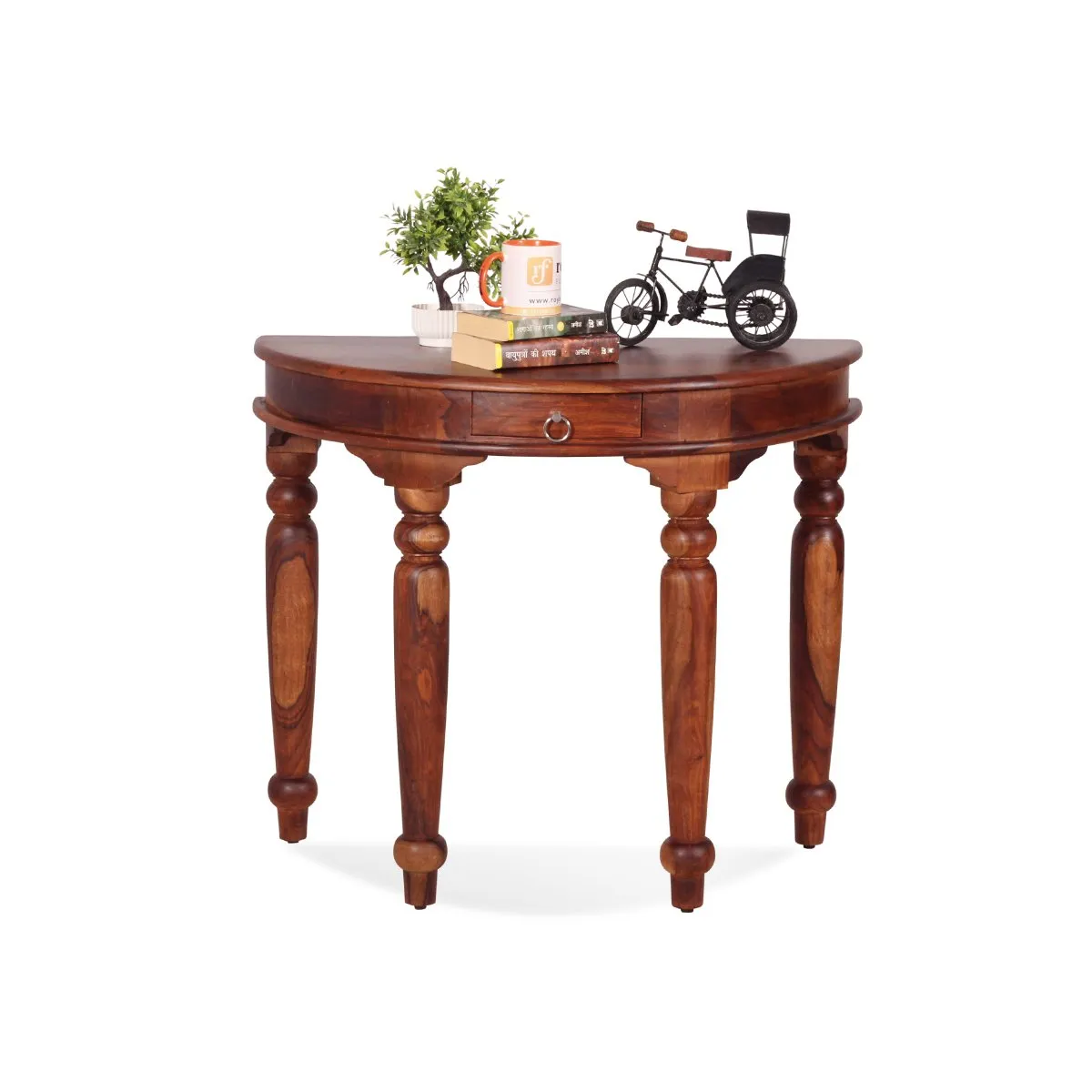 Royal Finish Crescent Console table in Natural Colour in Sheesham Wood sheesham wood furniture image 5