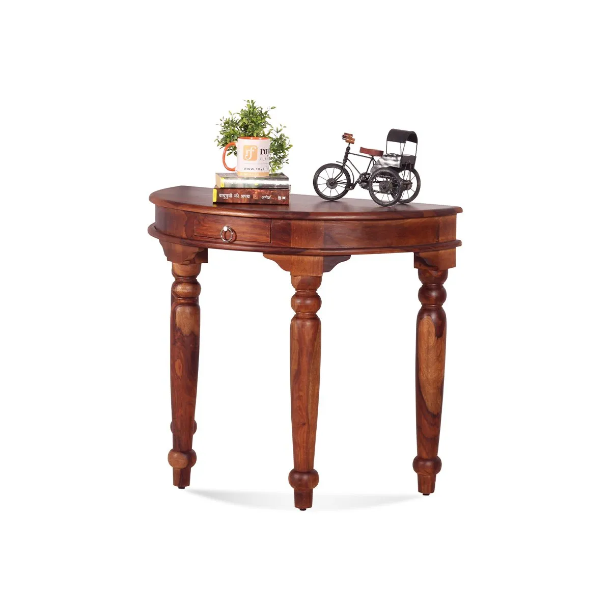Royal Finish Crescent Console table in Natural Colour in Sheesham Wood sheesham wood furniture image 6