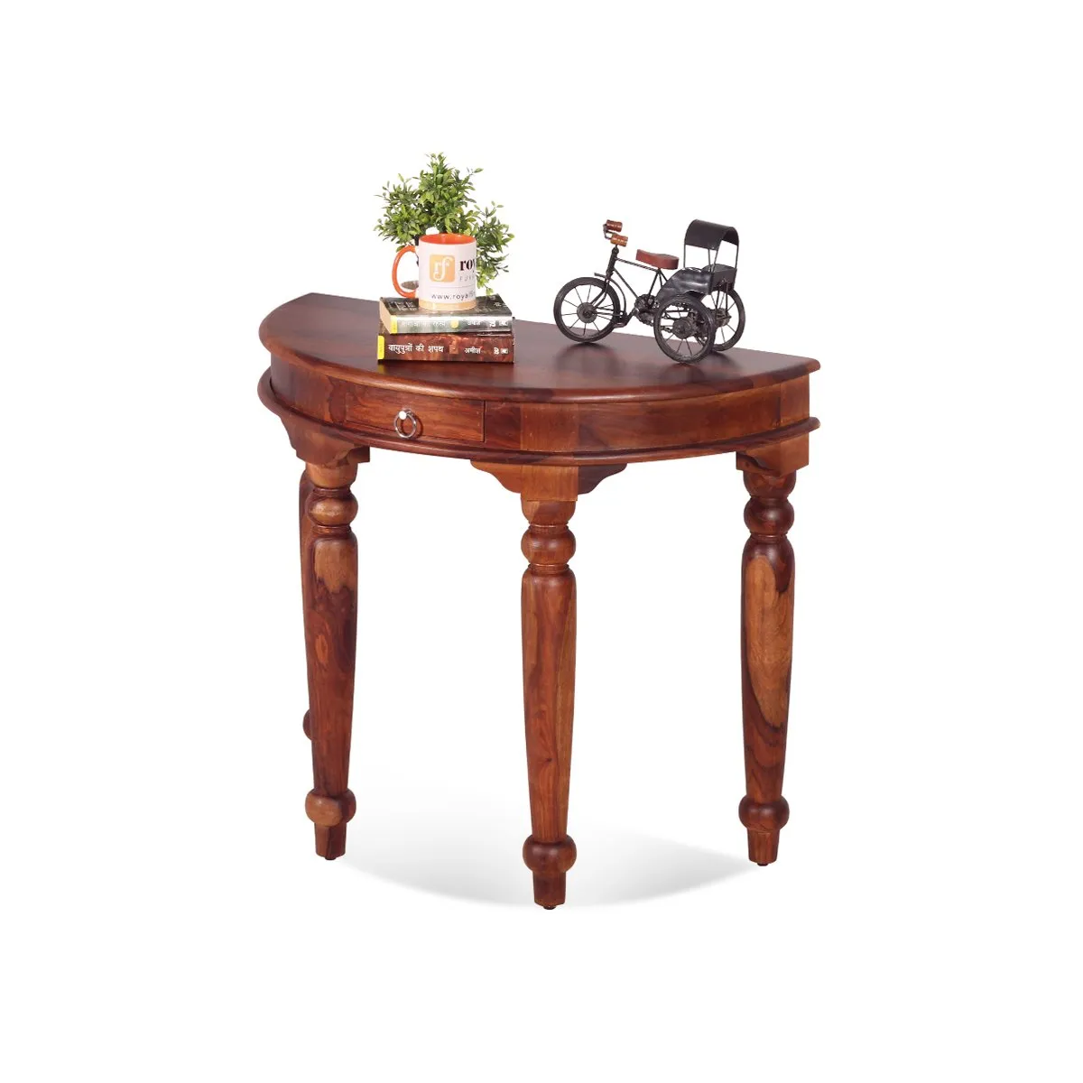 Royal Finish Crescent Console table in Natural Colour in Sheesham Wood sheesham wood furniture image 7