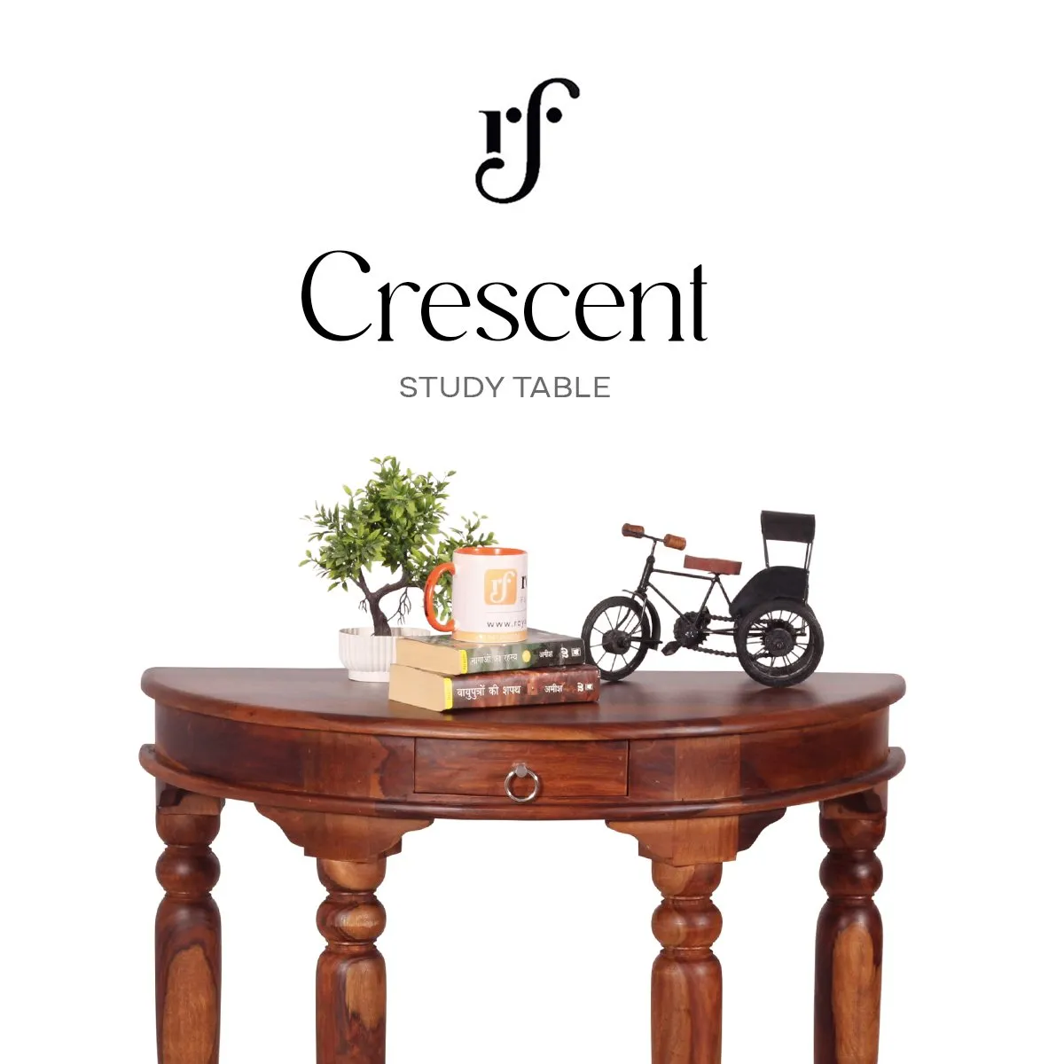 Royal Finish Crescent Console table in Natural Colour in Sheesham Wood sheesham wood furniture image 12