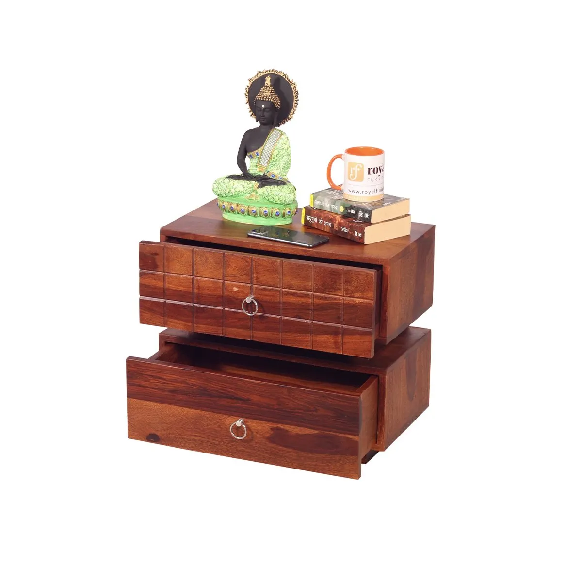 Royal Finish Moderna Bedside Table In Furniture Sheesham Wood sheesham wood bed image 8