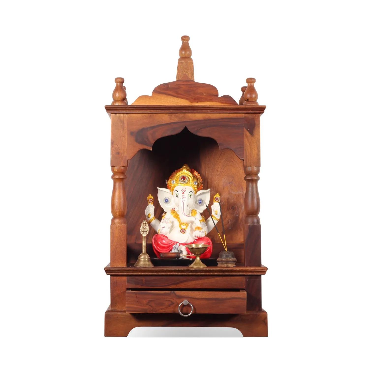 Royal Finish Savour Mini Temple without Door in Sheesham Wood with Matte Finish sheesham wood furniture image 4