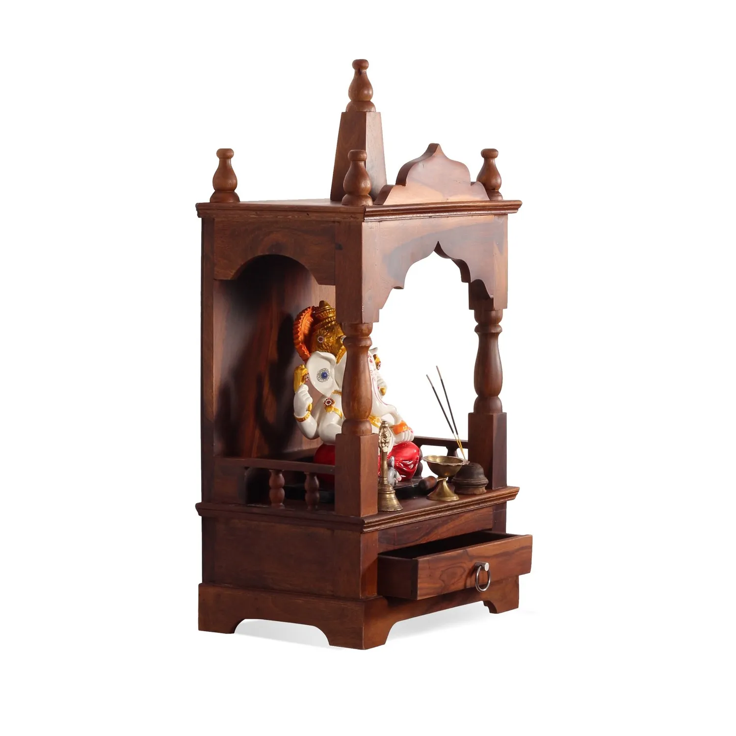 Royal Finish Savour Mini Temple without Door in Sheesham Wood with Matte Finish sheesham wood furniture image 6