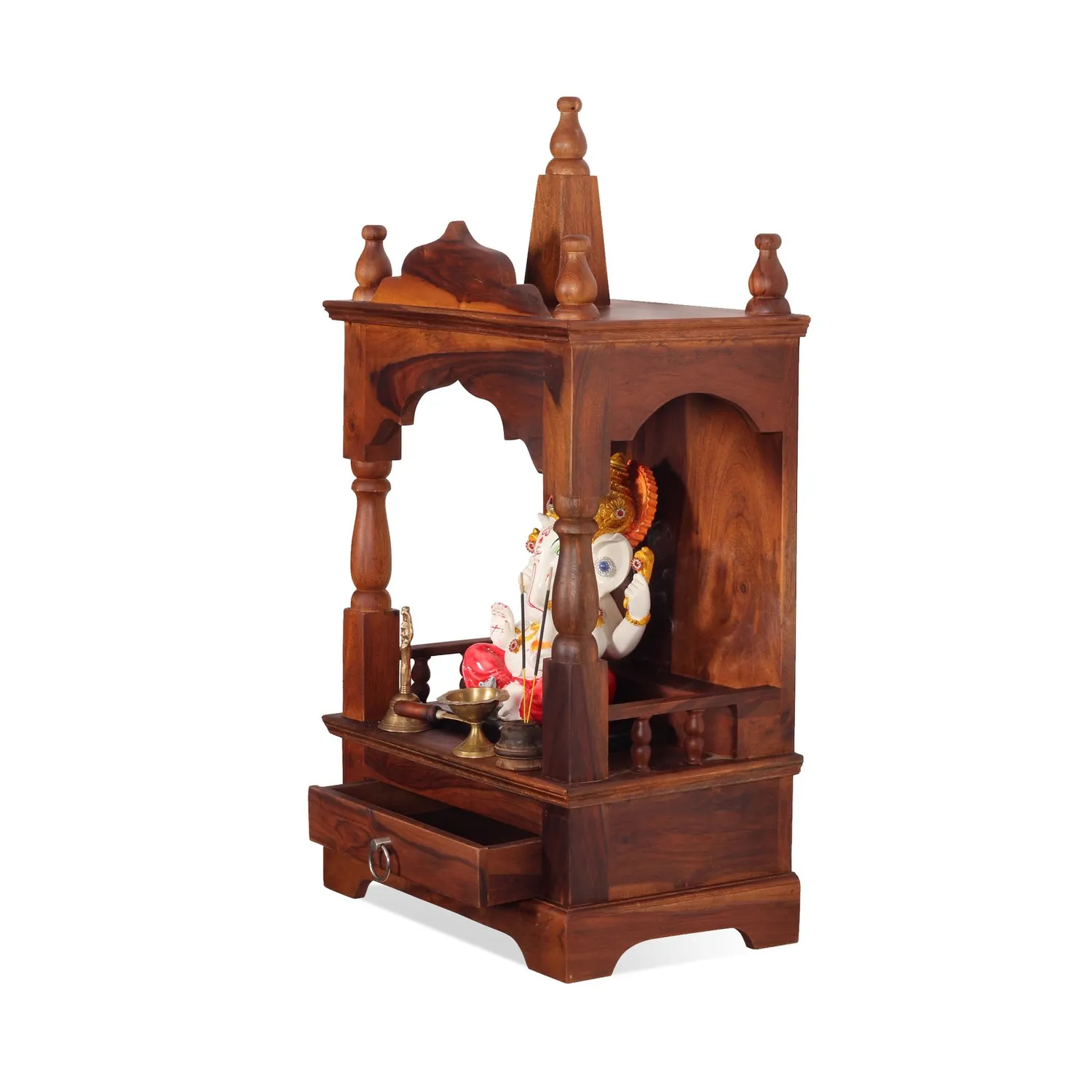 Royal Finish Savour Mini Temple without Door in Sheesham Wood with Matte Finish sheesham wood furniture image 7