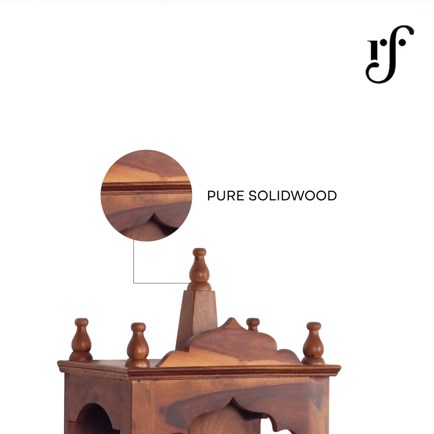 Royal Finish Savour Mini Temple without Door in Sheesham Wood with Matte Finish sheesham wood furniture image 9