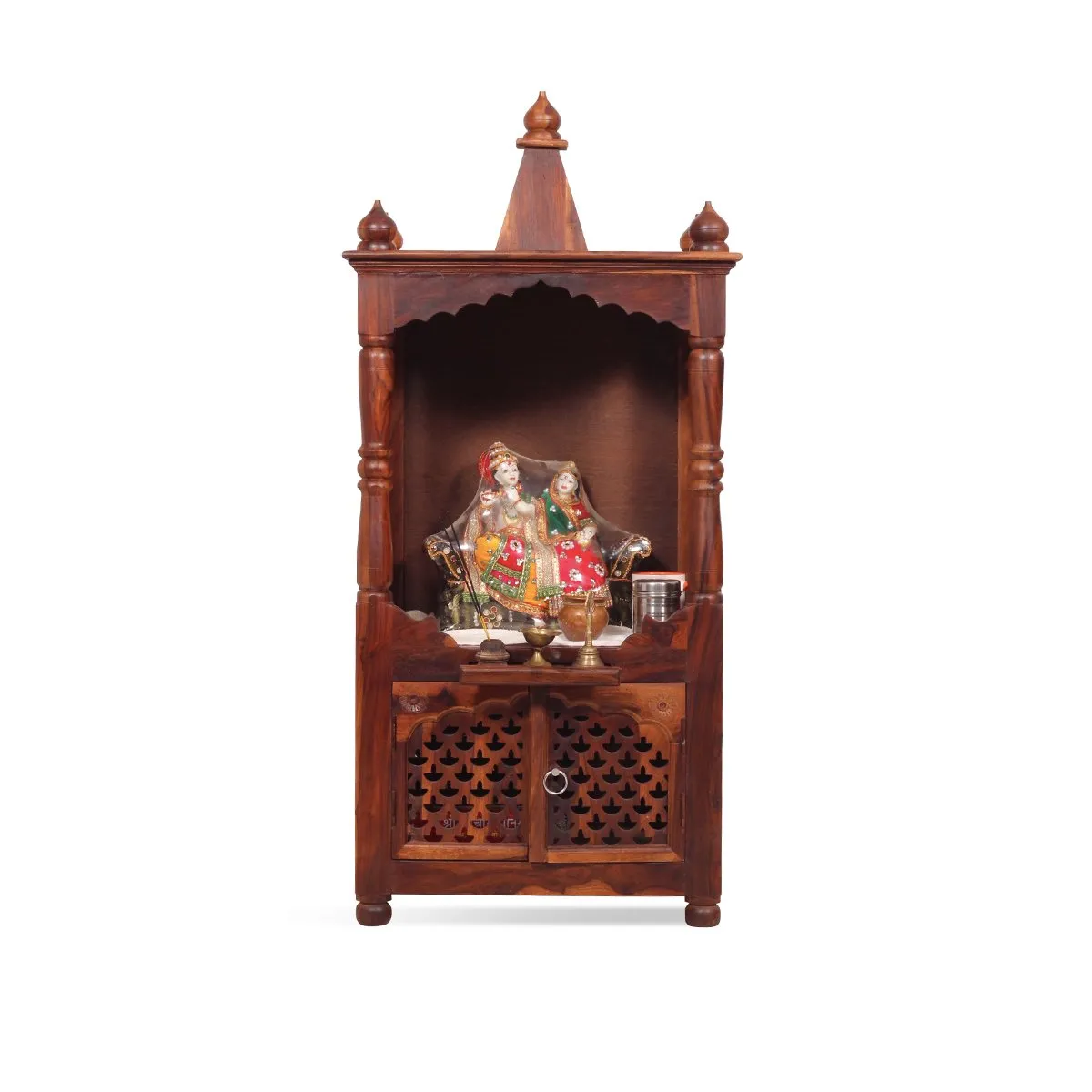 Royal Finish Carvo Temple without Door in Sheesham Wood with Matte Finished sheesham wood furniture image 4