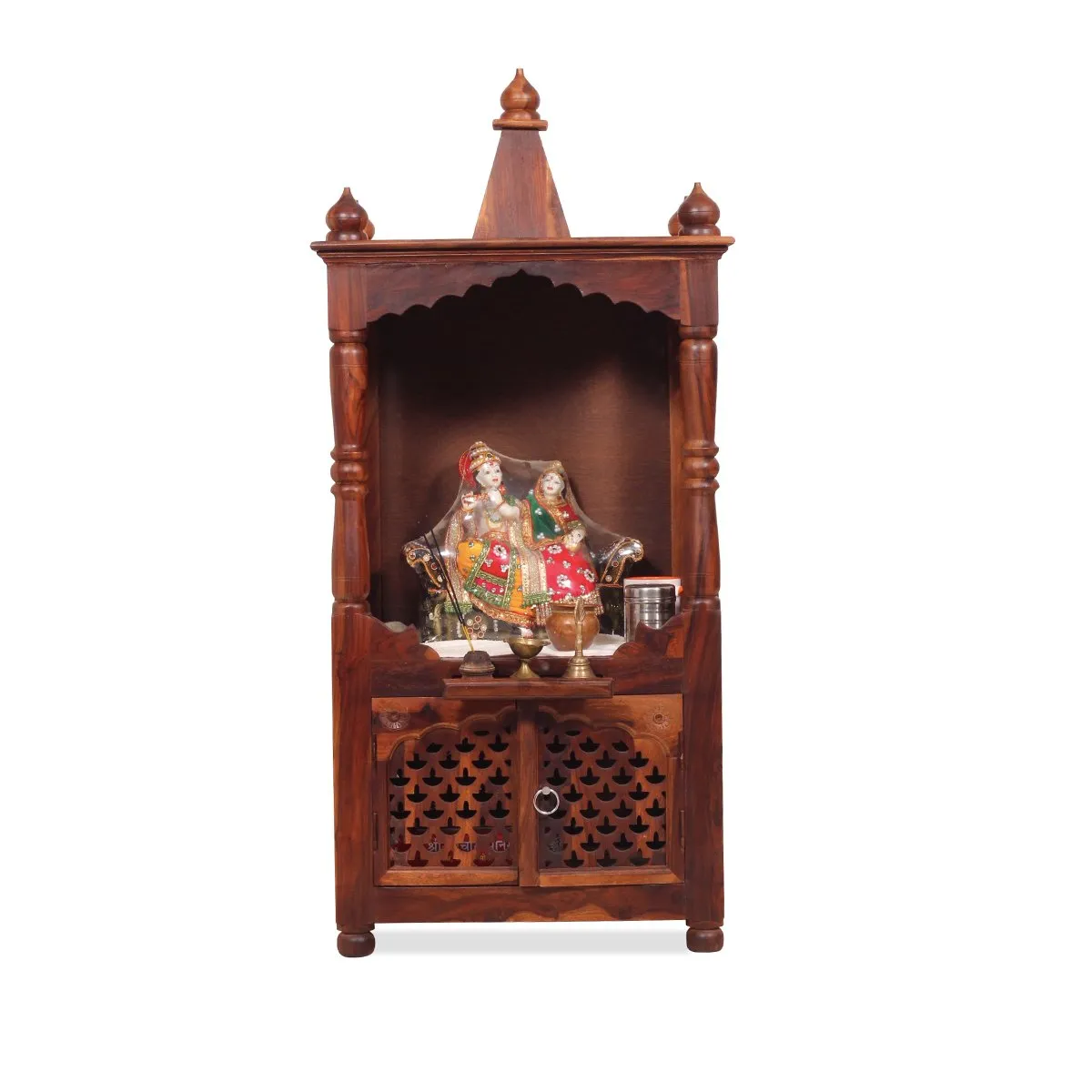 Royal Finish Carvo Temple without Door in Sheesham Wood with Matte Finished sheesham wood furniture image 5