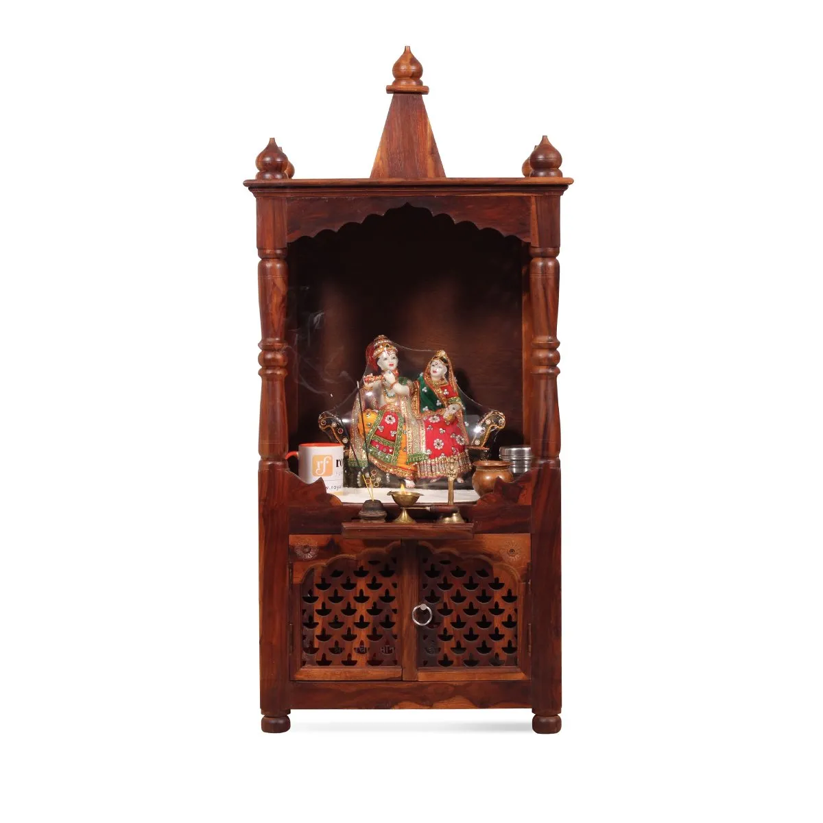 Royal Finish Carvo Temple without Door in Sheesham Wood with Matte Finished sheesham wood furniture image 7