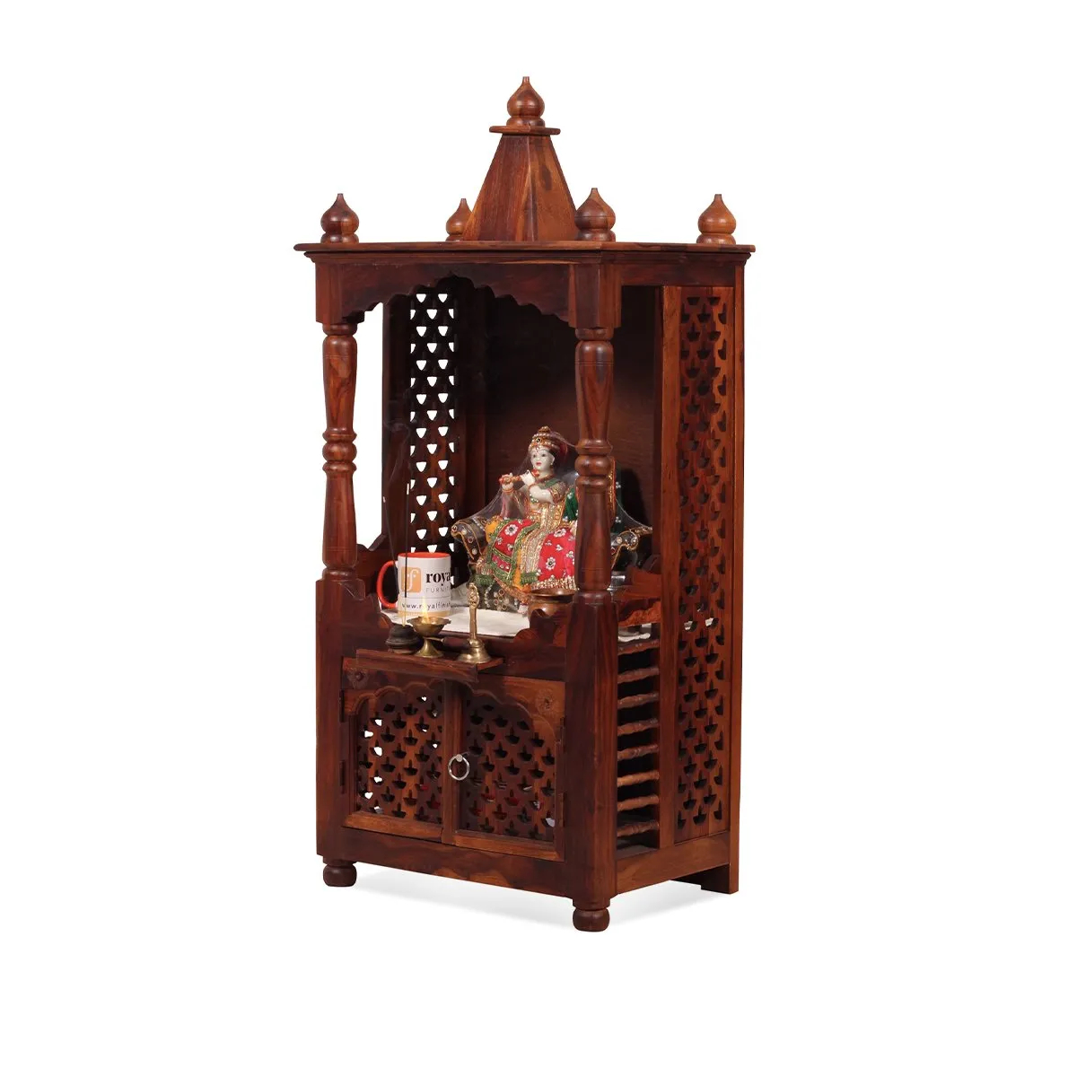 Royal Finish Carvo Temple without Door in Sheesham Wood with Matte Finished sheesham wood furniture image 10