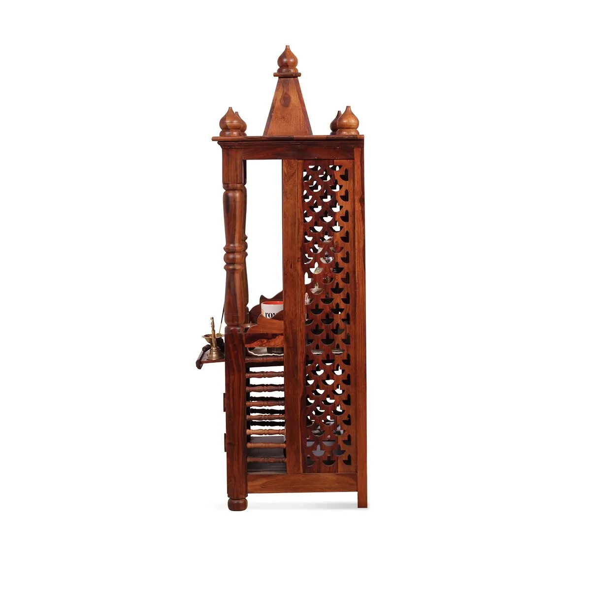 Royal Finish Carvo Temple without Door in Sheesham Wood with Matte Finished sheesham wood furniture image 11