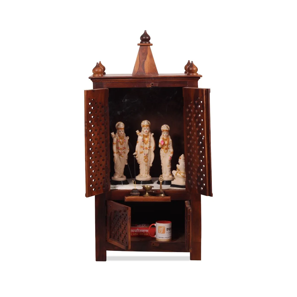 Royal Finish Carvo Temple with Door in Sheesham Wood with Matte Finished sheesham wood furniture image 6