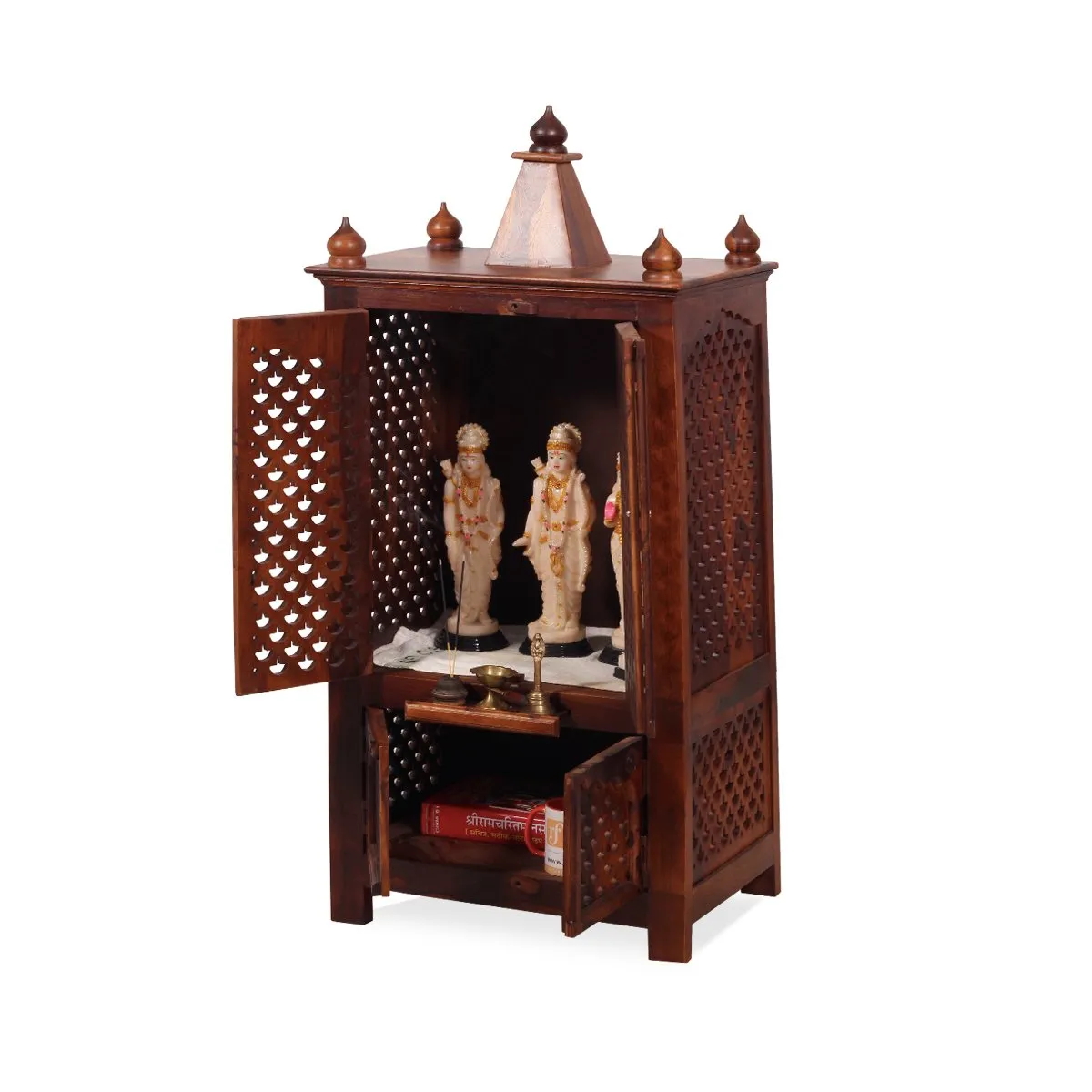 Royal Finish Carvo Temple with Door in Sheesham Wood with Matte Finished sheesham wood furniture image 7
