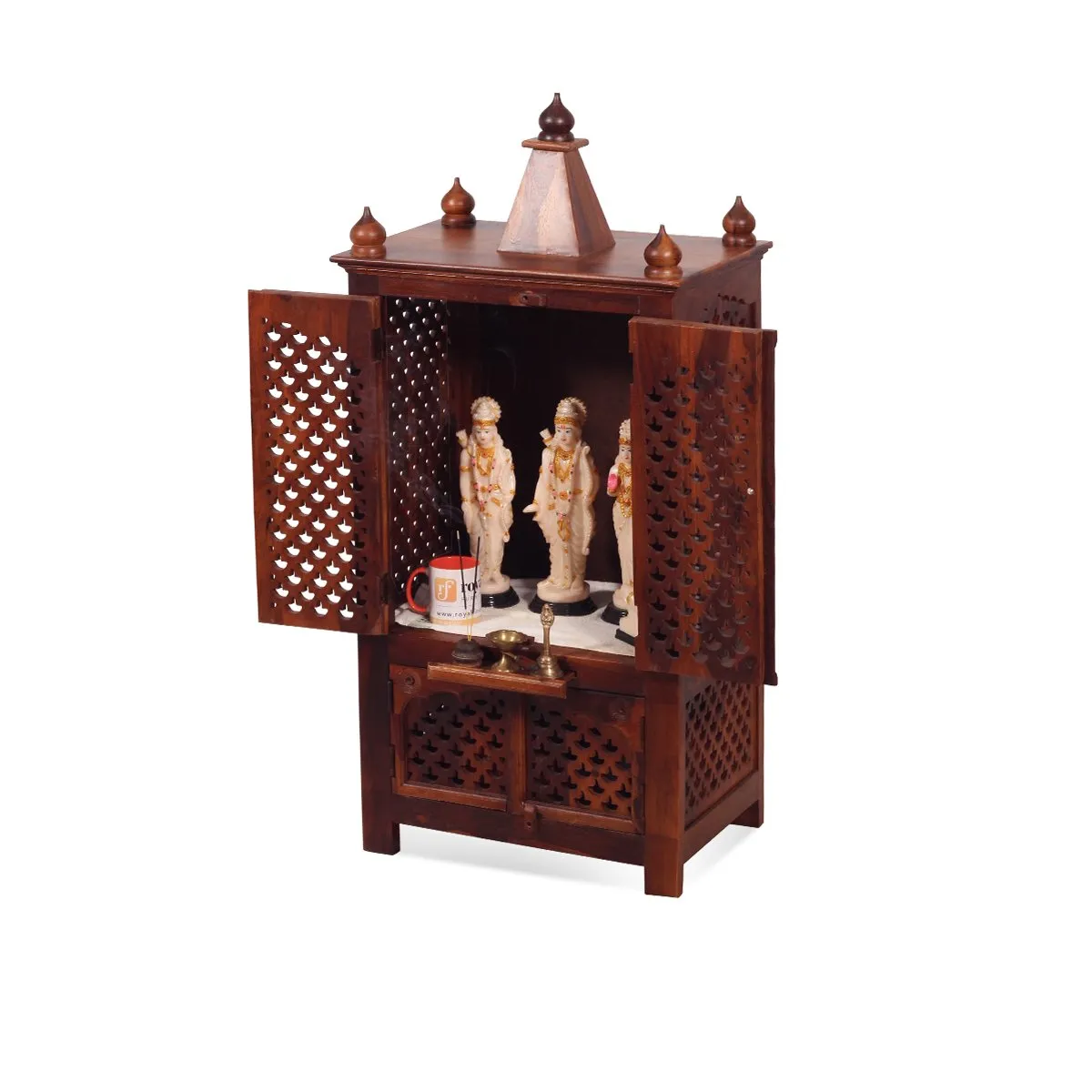 Royal Finish Carvo Temple with Door in Sheesham Wood with Matte Finished sheesham wood furniture image 8