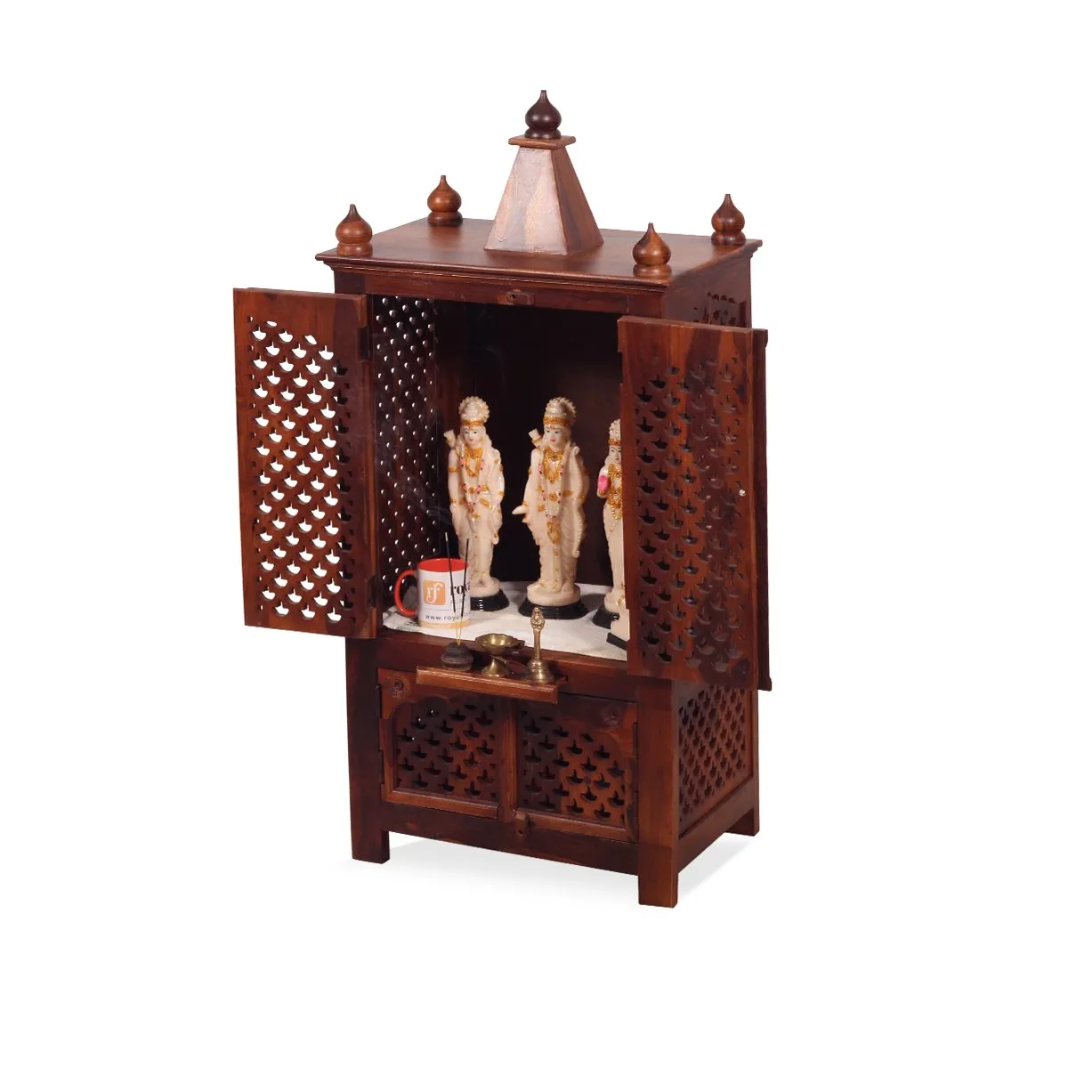 Royal Finish Carvo Temple with Door in Sheesham Wood with Matte Finished sheesham wood furniture image 9