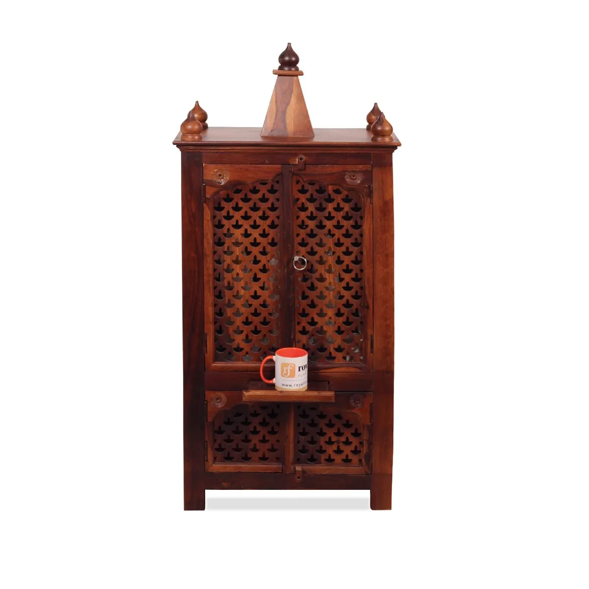 Royal Finish Carvo Temple with Door in Sheesham Wood with Matte Finished sheesham wood furniture image 12