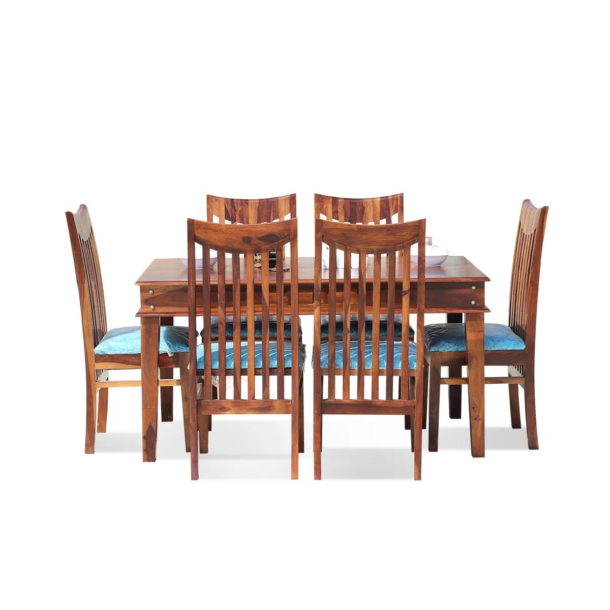 Royal Finish Wingo Niware 6 Seater Dining Set in Natural Premium Furniture sheesham dining table image 5