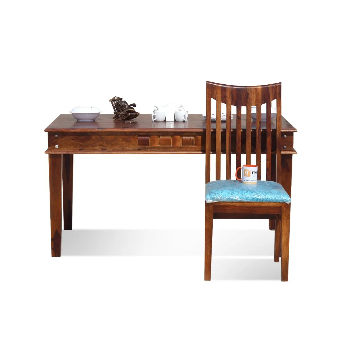 Royal Finish Wingo Niware 6 Seater Dining Set in Natural Premium Furniture sheesham dining table image 11