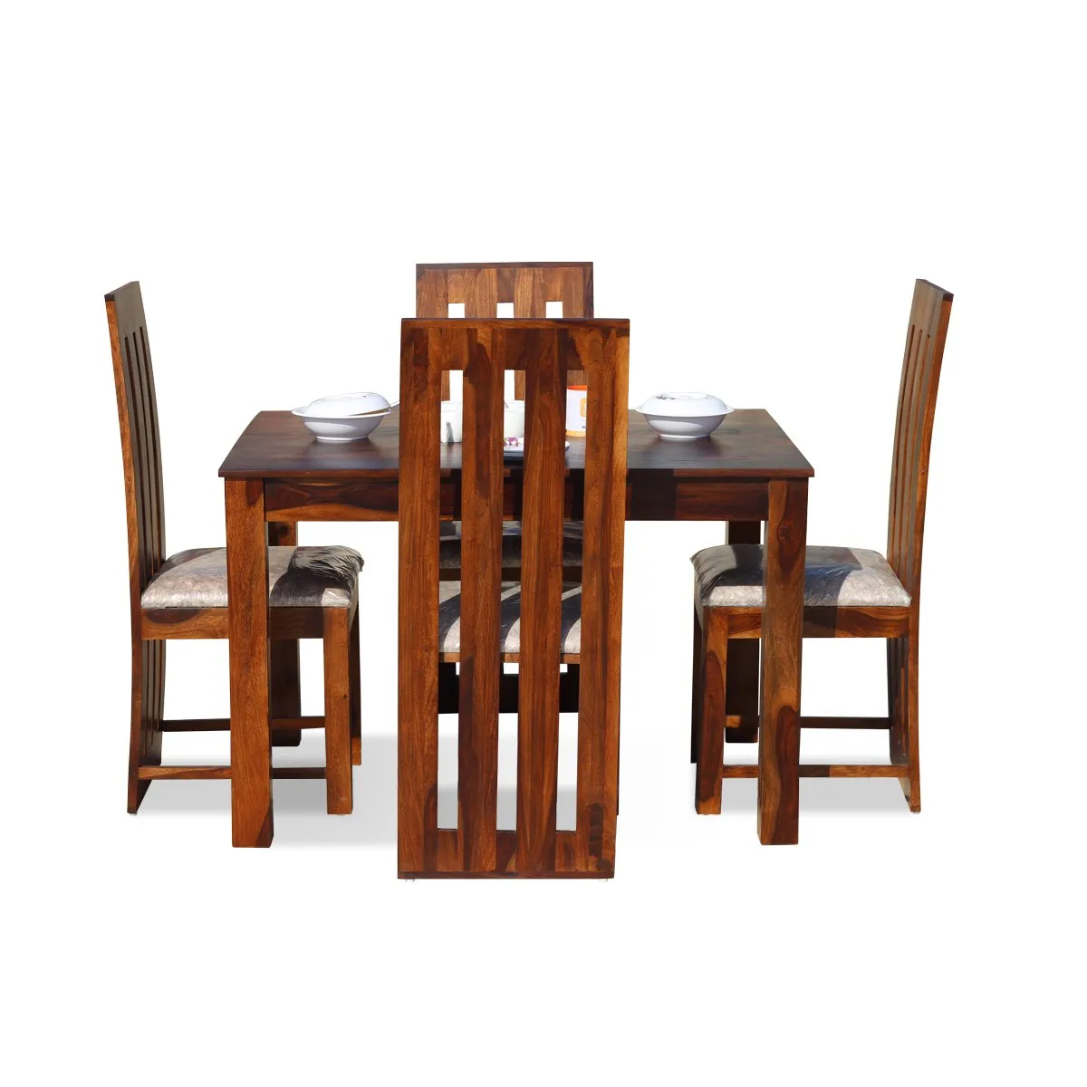 Royal Finish Bentwood 4 Seater Dining Set in Natural Furniture Sheesham Wood sheesham dining table image 7