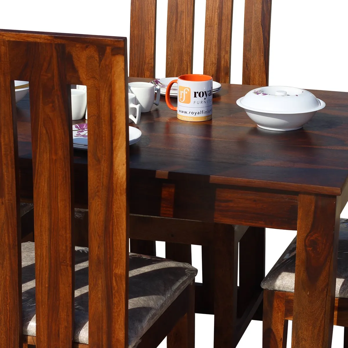 Royal Finish Bentwood 4 Seater Dining Set in Natural Furniture Sheesham Wood sheesham dining table image 10