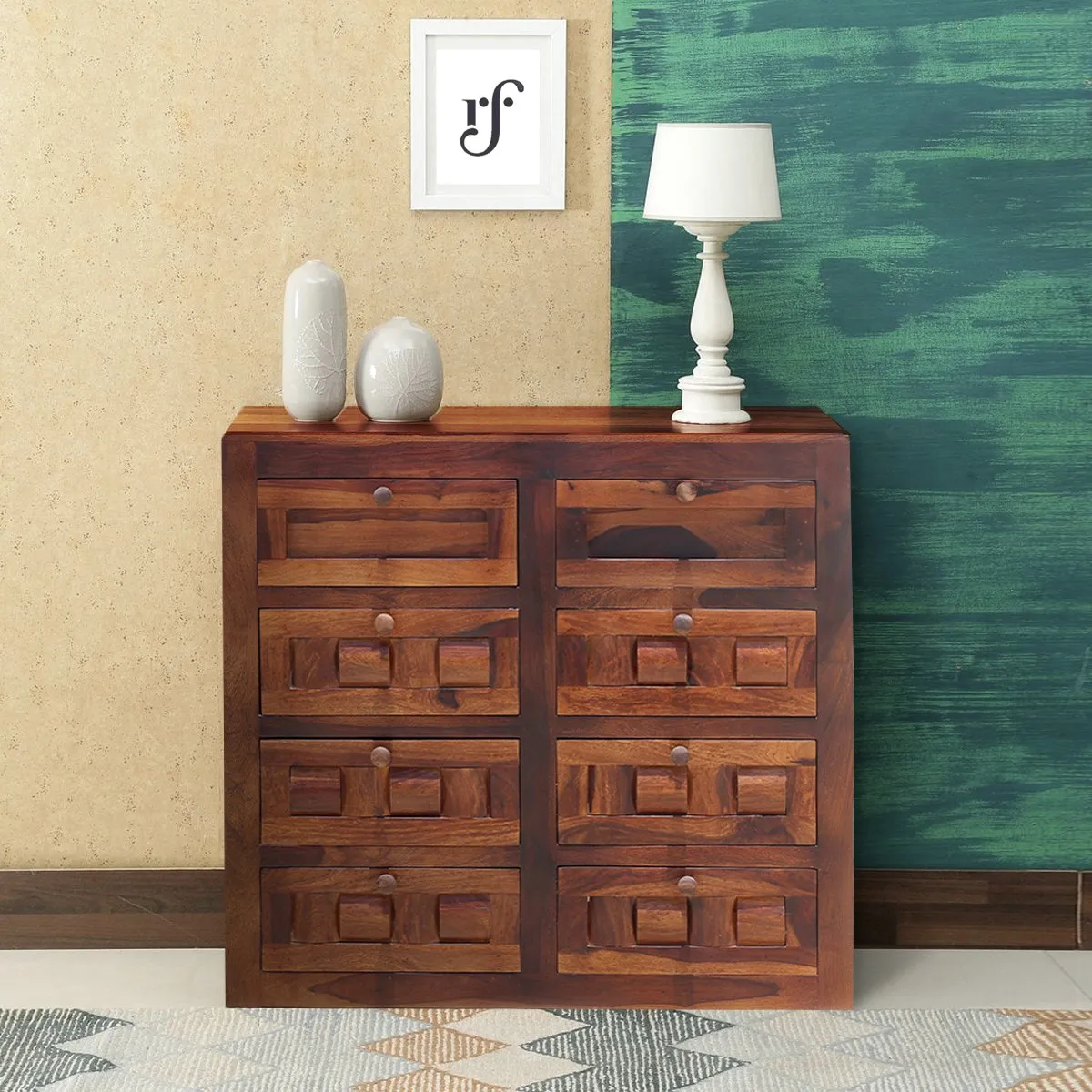 Royal Finish Modern Nivora Chest of Drawer in Sheesham Natural Colour