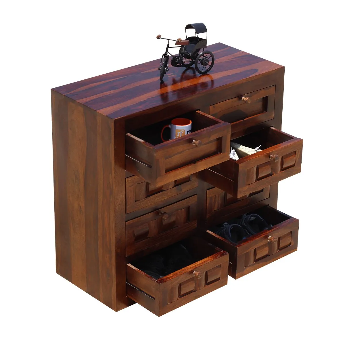 Royal Finish Modern Nivora Chest of Drawer in Sheesham Natural Colour sheesham wood furniture image 9