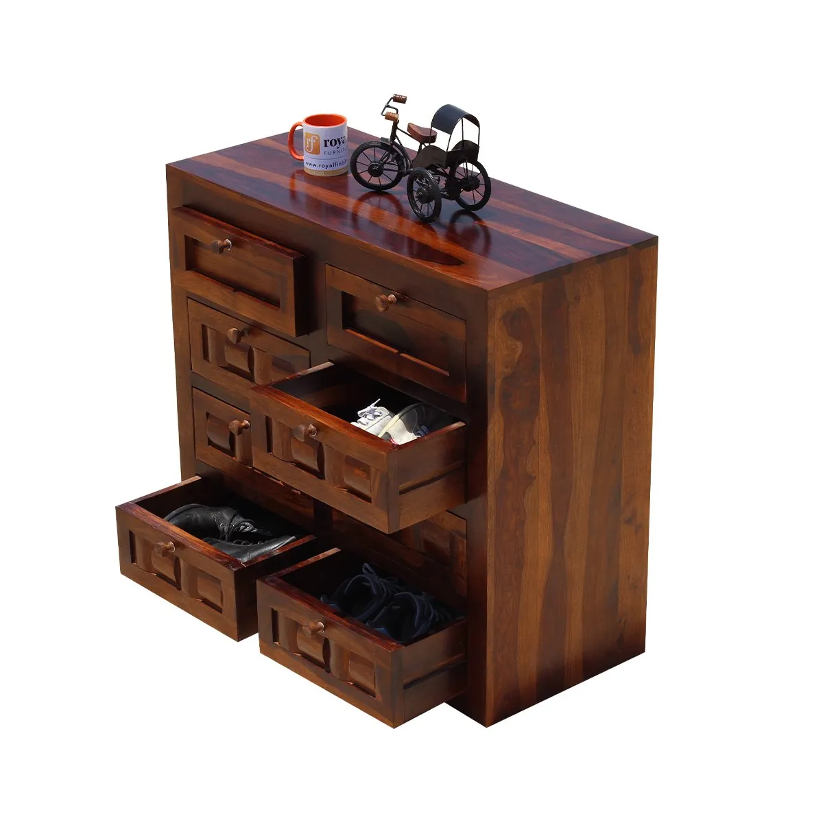 Royal Finish Modern Nivora Chest of Drawer in Sheesham Natural Colour sheesham wood furniture image 10