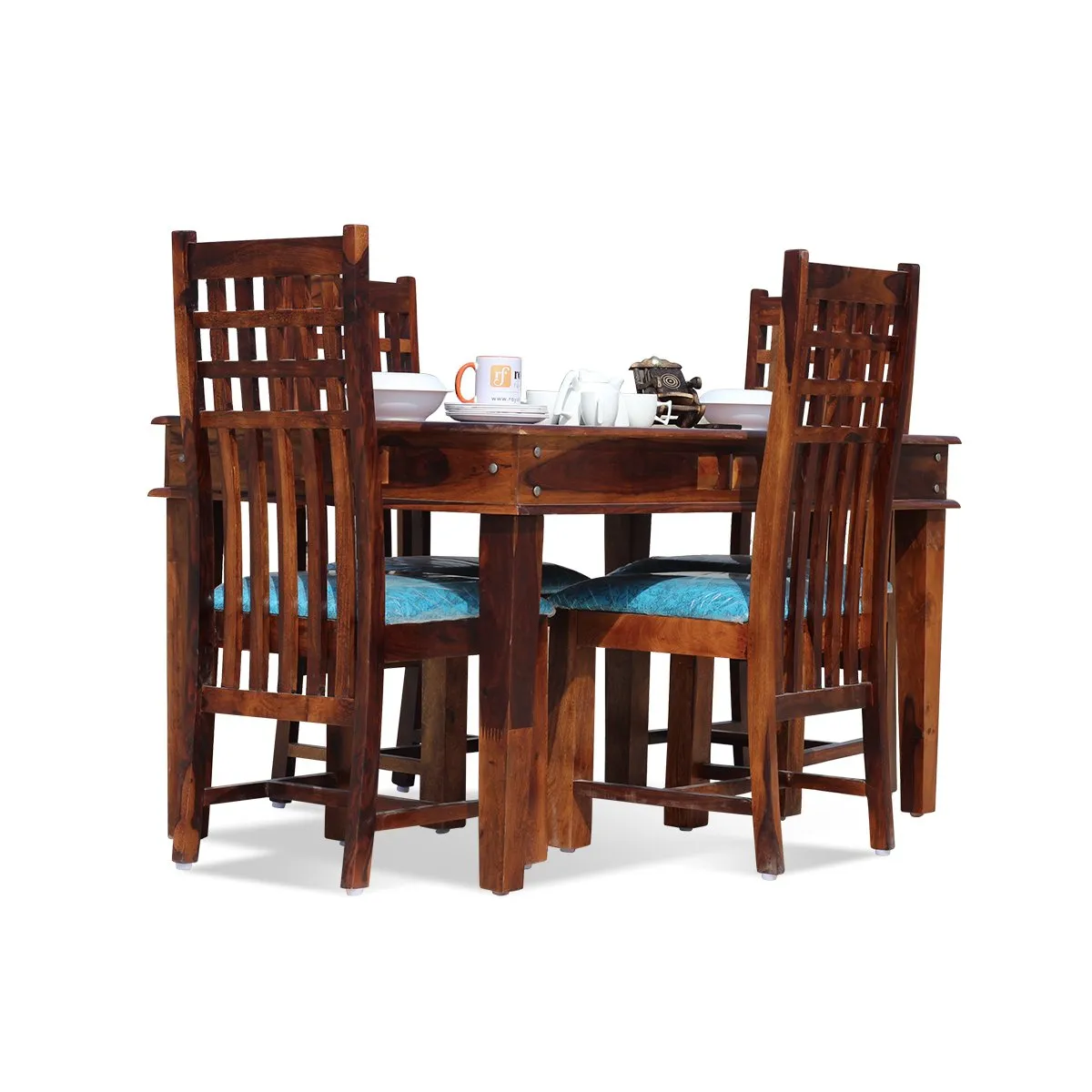 Royal Finish Zen 4 Seater Dining in Sheesham with Natural Color Matte Finished sheesham dining table image 6