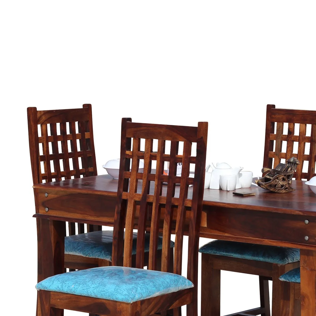 Royal Finish Zen 4 Seater Dining in Sheesham with Natural Color Matte Finished sheesham dining table image 8