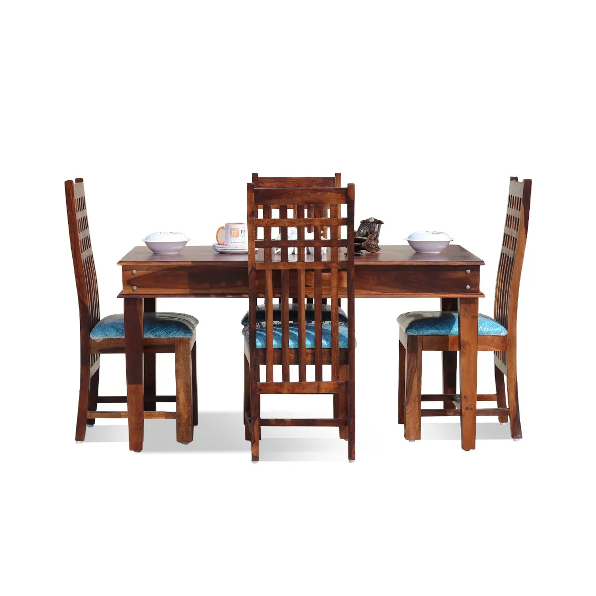 Royal Finish Zen 4 Seater Dining in Sheesham with Natural Color Matte Finished sheesham dining table image 11