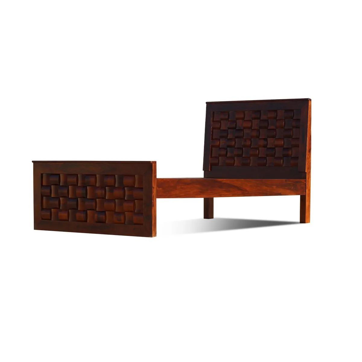 Royal Finish Nivora Single Without Storage Bed In Solid Sheesham Wood sheesham wood bed image 4