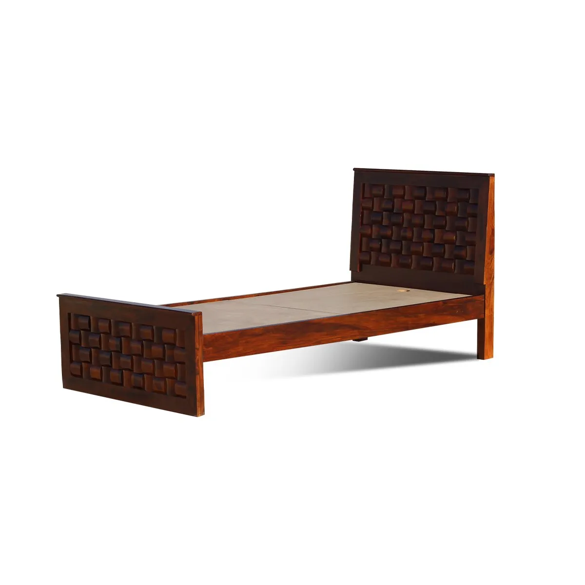 Royal Finish Nivora Single Without Storage Bed In Solid Sheesham Wood sheesham wood bed image 6