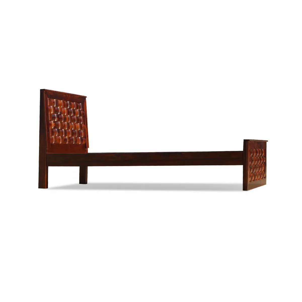 Royal Finish Nivora Single Without Storage Bed In Solid Sheesham Wood sheesham wood bed image 7