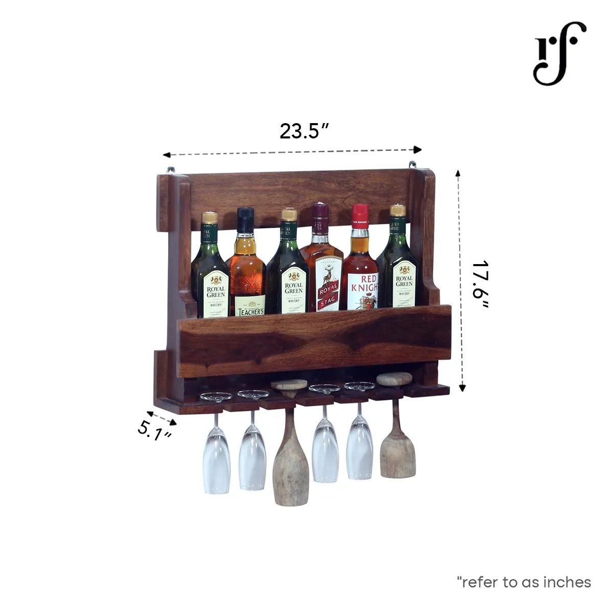 Royal Finish Furlanko Mini Bar in sheesham in Natural colour(Without Plateform) wooden bar cabinet image 3