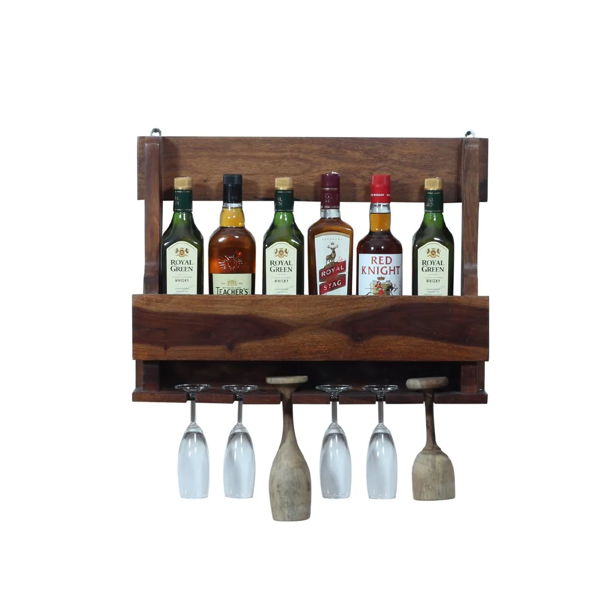 Royal Finish Furlanko Mini Bar in sheesham in Natural colour(Without Plateform) wooden bar cabinet image 6