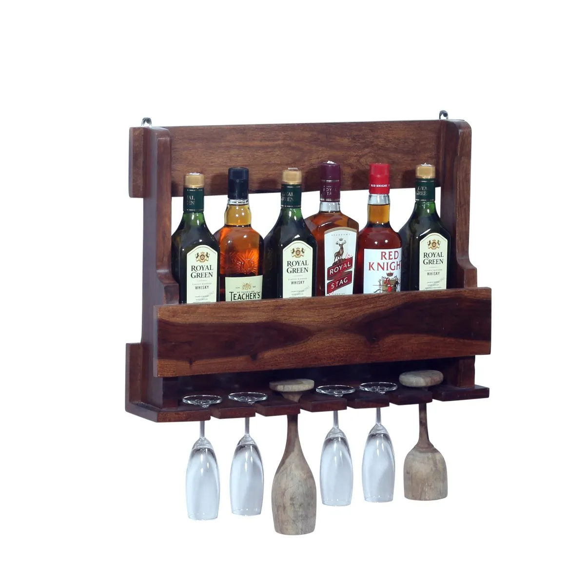 Royal Finish Furlanko Mini Bar in sheesham in Natural colour(Without Plateform) wooden bar cabinet image 7