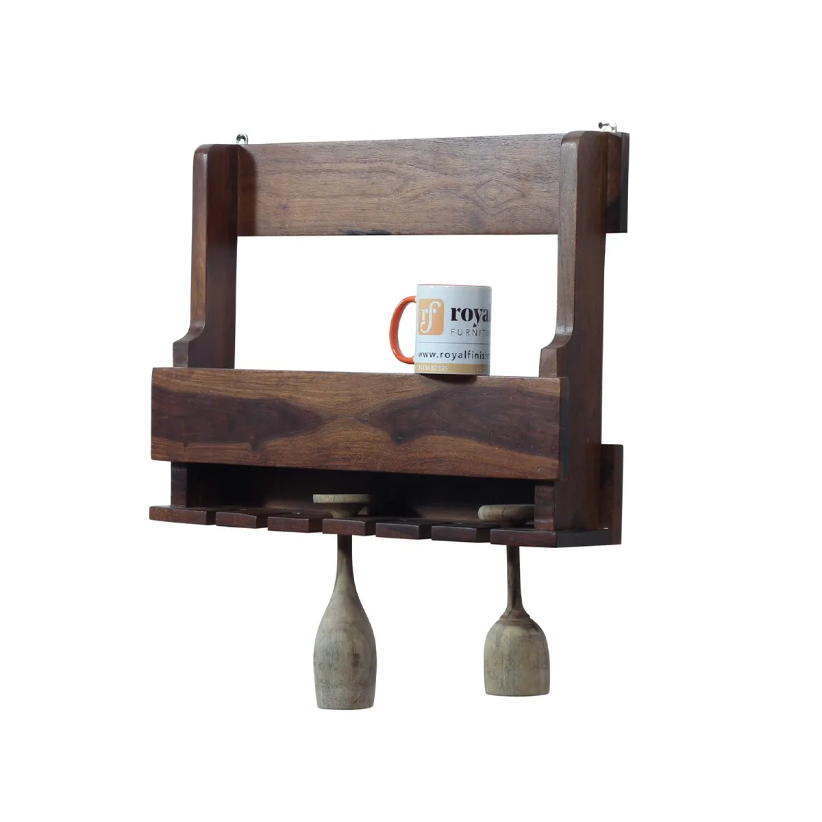 Royal Finish Furlanko Mini Bar in sheesham in Natural colour(Without Plateform) wooden bar cabinet image 11
