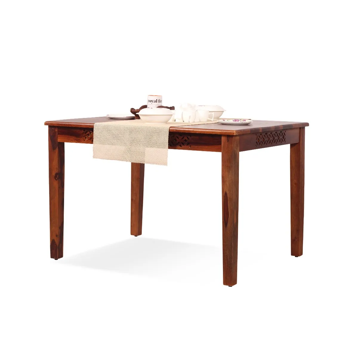 Royal Finish Carvo Dining Table in Natural Furniture Sheesham Wood sheesham dining table image 5