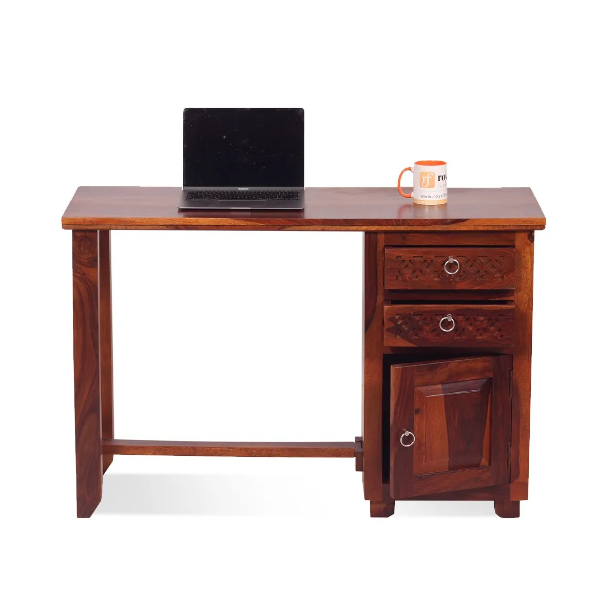 Royal Finish Carvo design Study Table in Natural Colour in Sheesham Wood wooden study table image 8