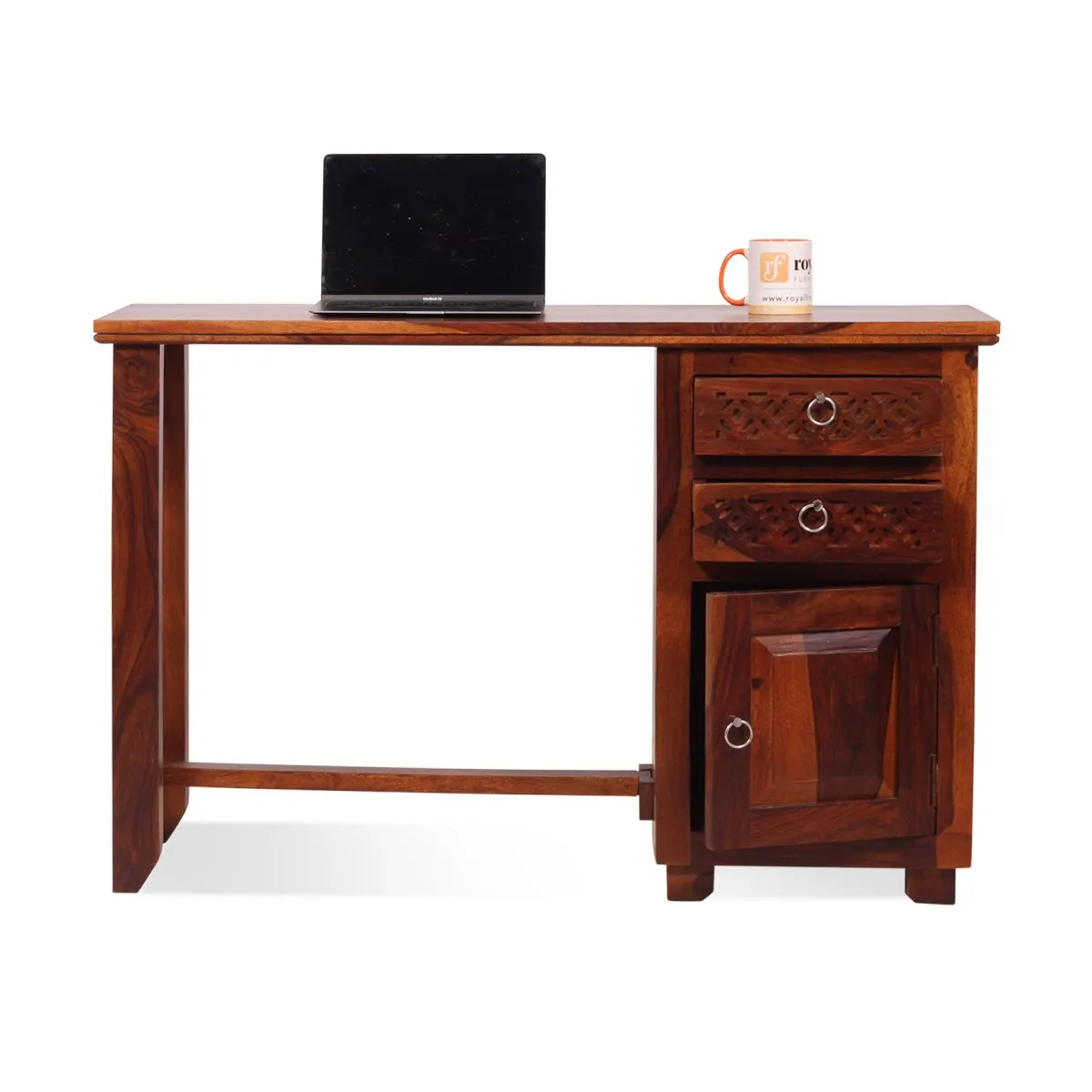 Royal Finish Carvo design Study Table in Natural Colour in Sheesham Wood wooden study table image 9