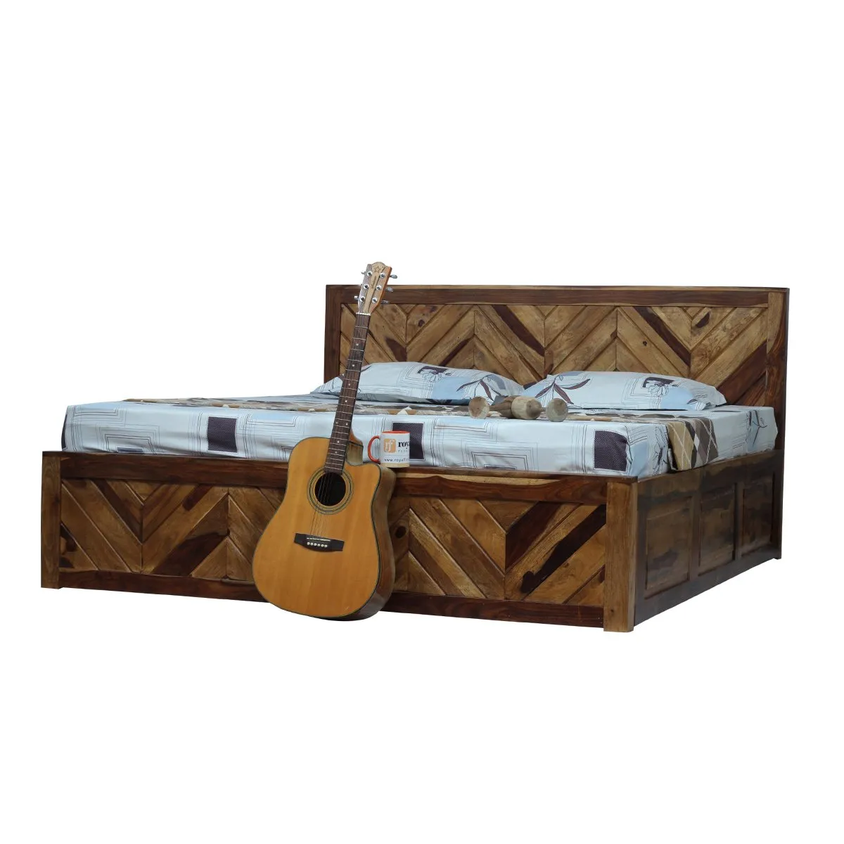 Royal Finish Vesto King Storage Bed In Solid Sheesham Wood sheesham wood bed image 5