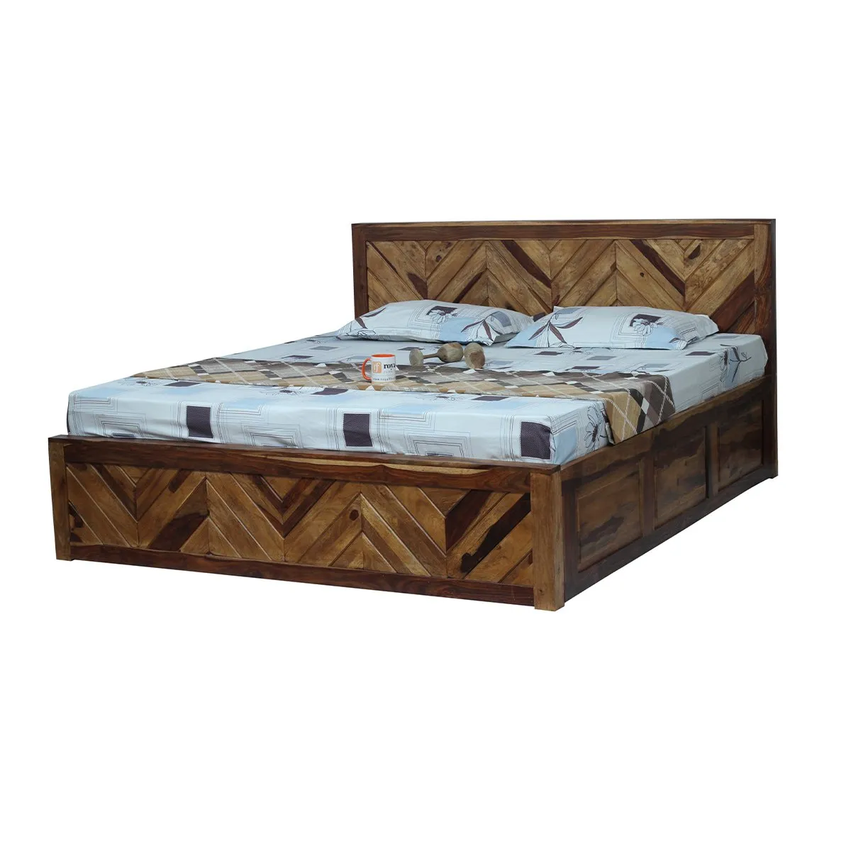 Royal Finish Vesto King Storage Bed In Solid Sheesham Wood sheesham wood bed image 7