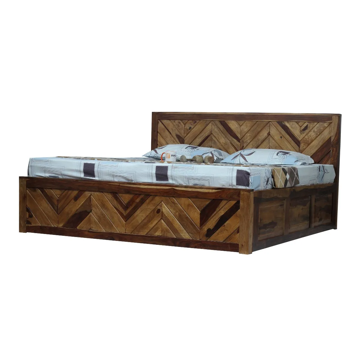 Royal Finish Vesto King Storage Bed In Solid Sheesham Wood sheesham wood bed image 8